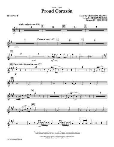 Proud Corazon (from Coco) (arr. Mac Huff) - Trumpet 2