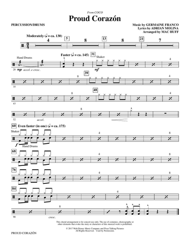 Proud Corazon (from Coco) (arr. Mac Huff) - Percussion