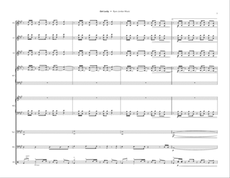 Get Lucky Get Lucky Percussion Ensemble scores gallery preview page 4