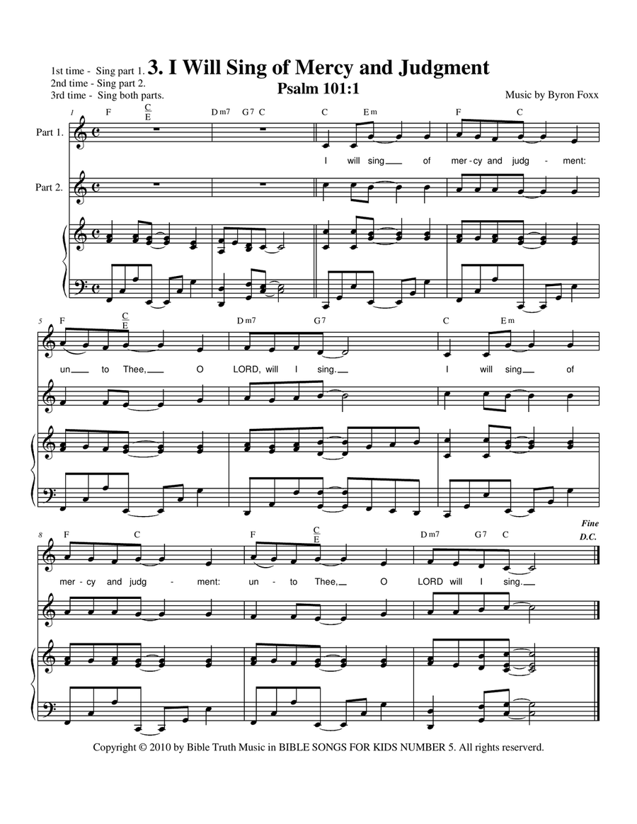 Bible Songs For Kids Songbook Volume #5 Choir scores gallery preview page 4
