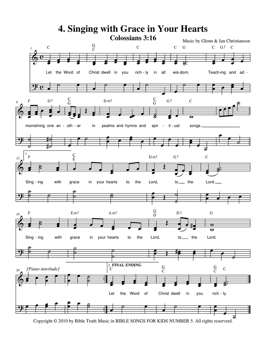 Bible Songs For Kids Songbook Volume #5 Choir scores gallery preview page 5