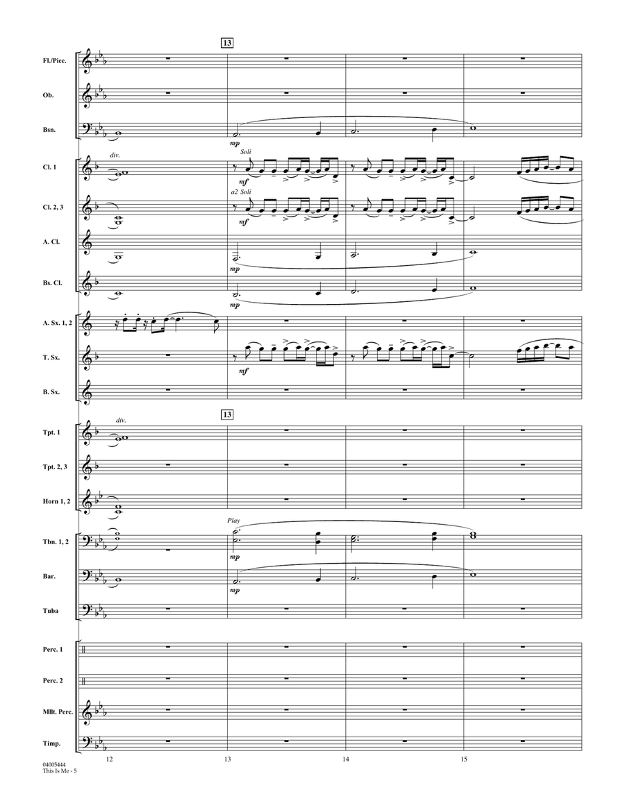 This Is Me (from The Greatest Showman) - Conductor Score (Full Score) Concert Band scores gallery preview page 4