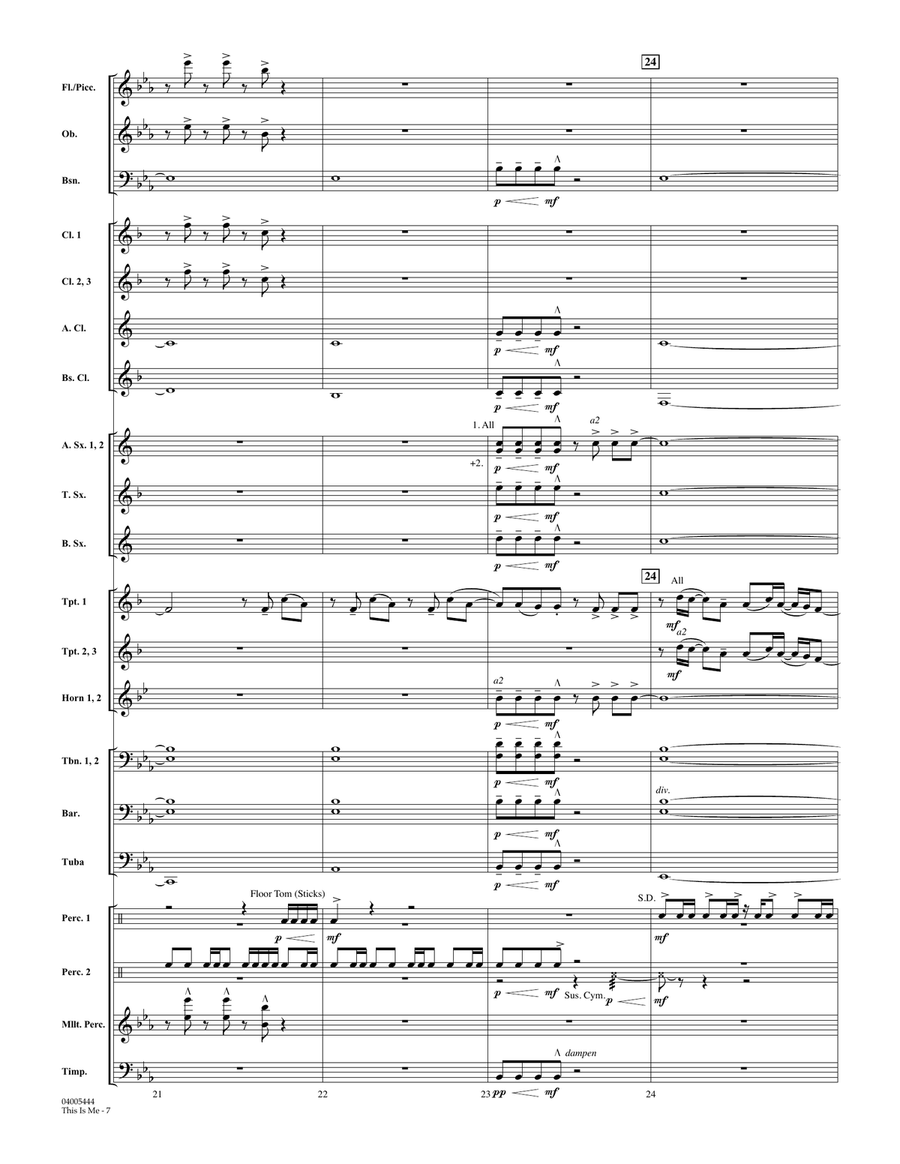 This Is Me (from The Greatest Showman) - Conductor Score (Full Score) Concert Band scores gallery preview page 6