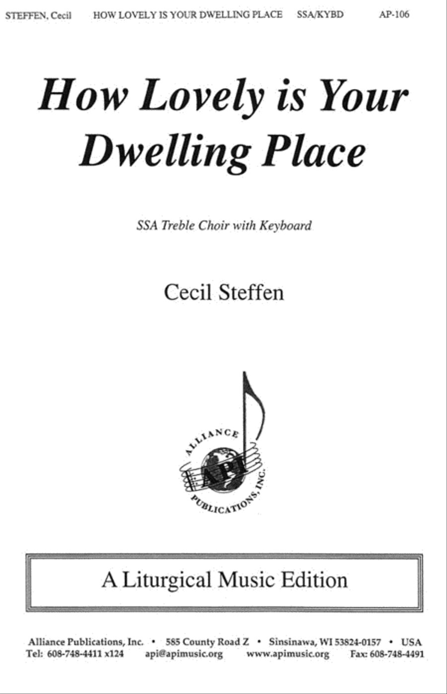 How Lovely Is Your Dwelling Place SSA scores gallery preview page 1