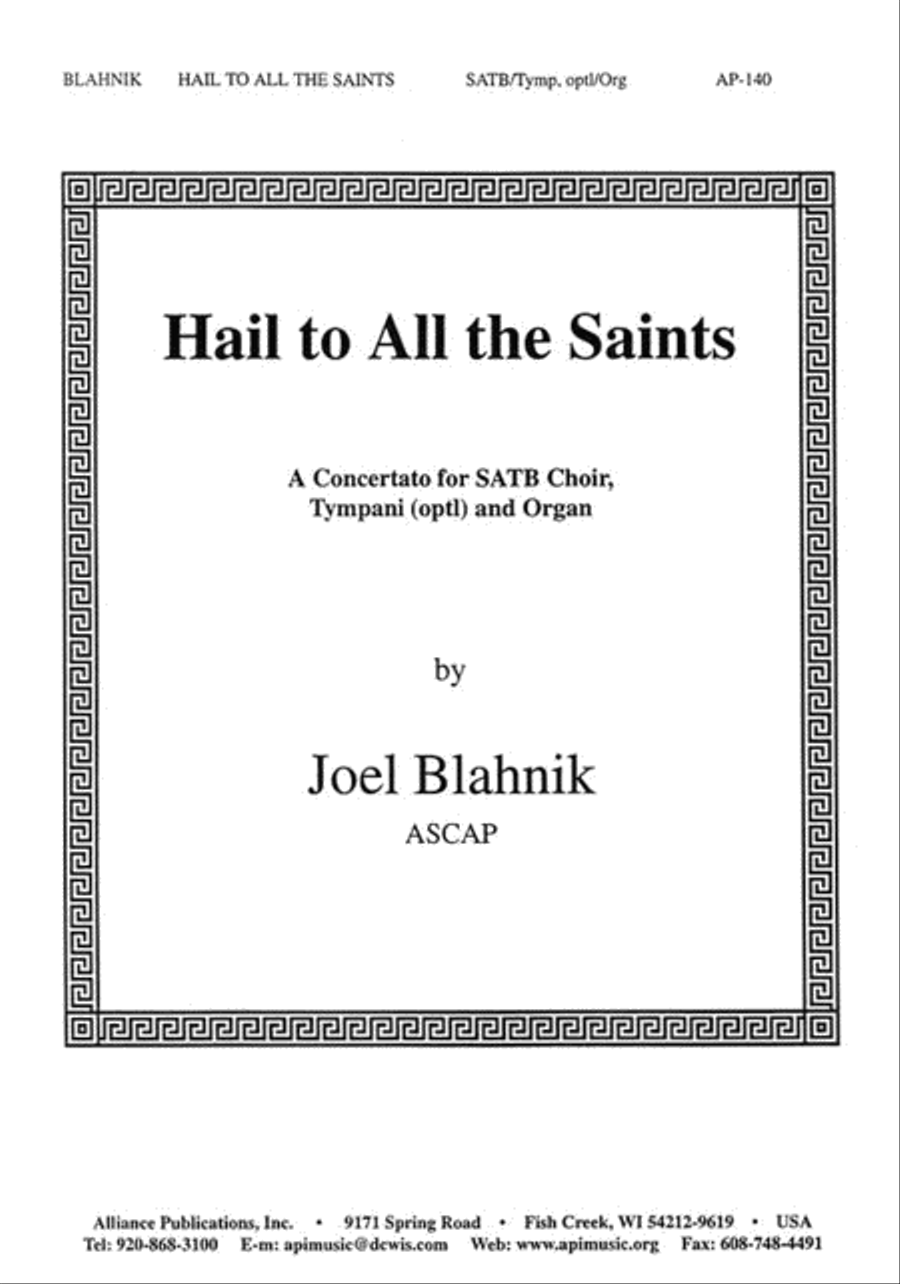 Hail to All the Saints Hail to All the Saints 4-Part scores gallery preview page 1