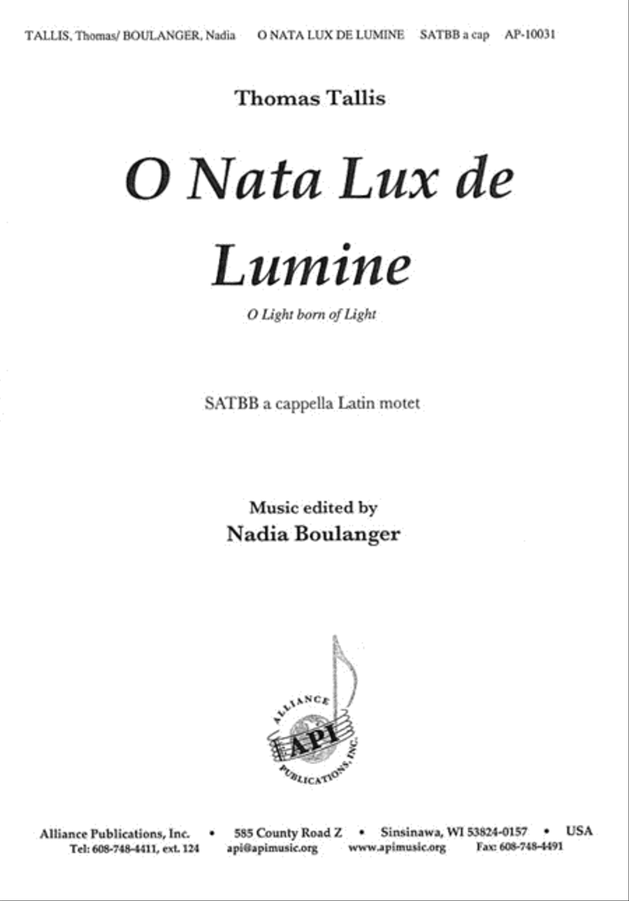 O Nata Lux De Lumine O Nata Lux De Lumine 4-Part scores gallery preview page 1