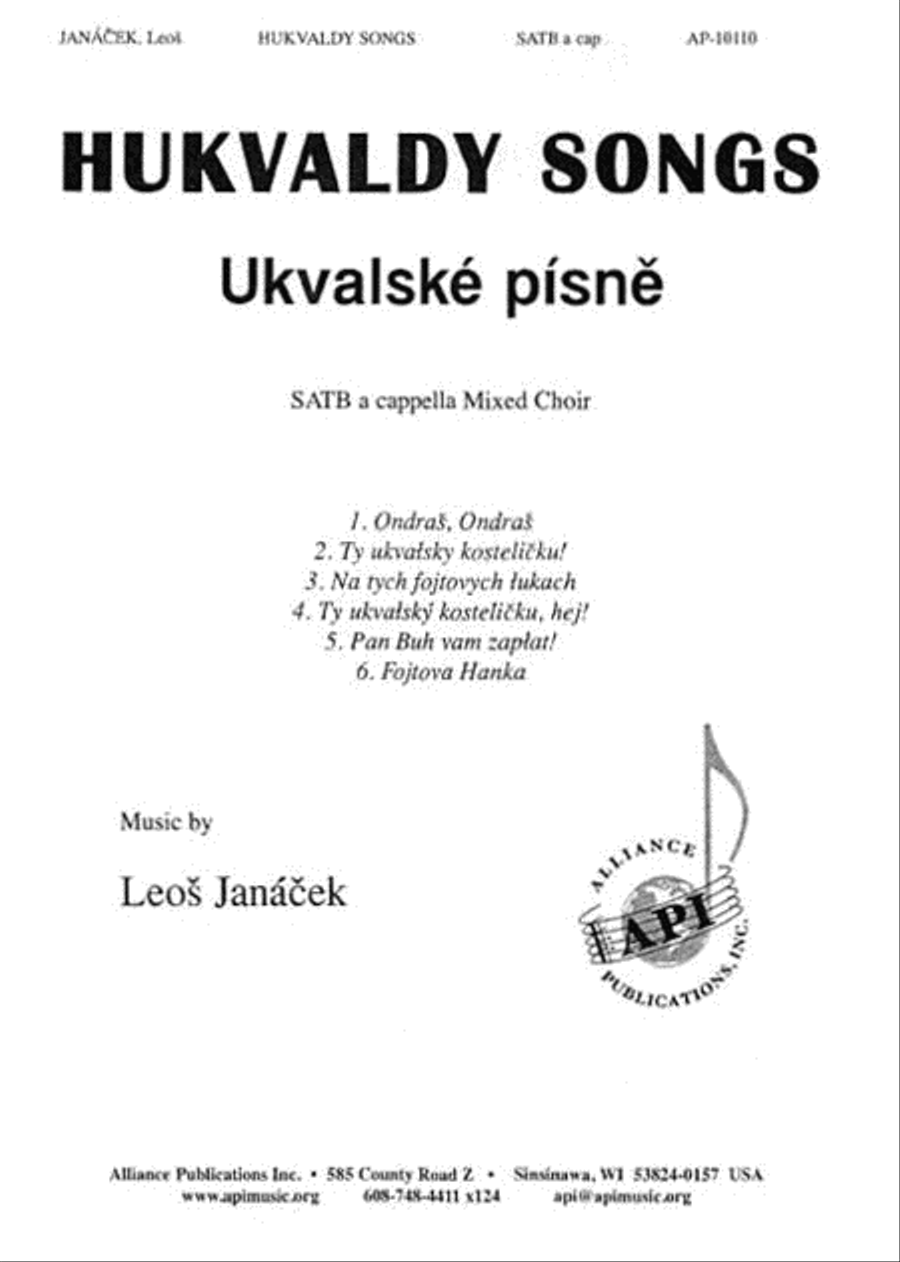 Hukvaldy Songs Hukvaldy Songs 4-Part scores gallery preview page 1