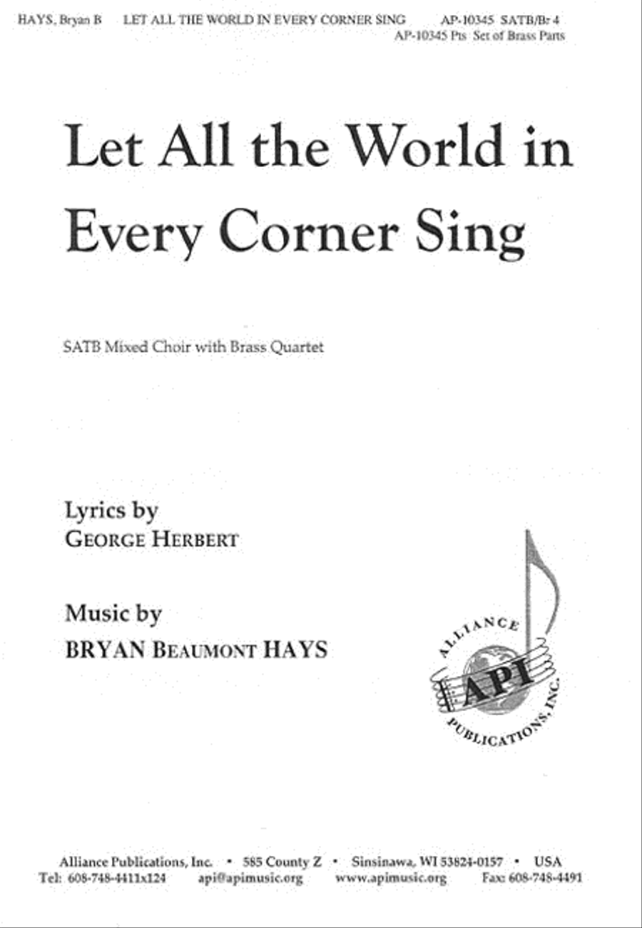 Let All the World in Every Corner Sing 4-Part scores gallery preview page 1