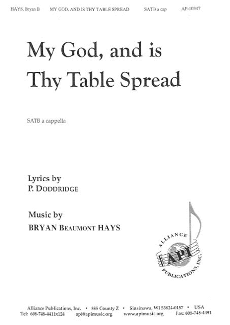 My God, And Is Thy Table Spread 4-Part scores gallery preview page 1