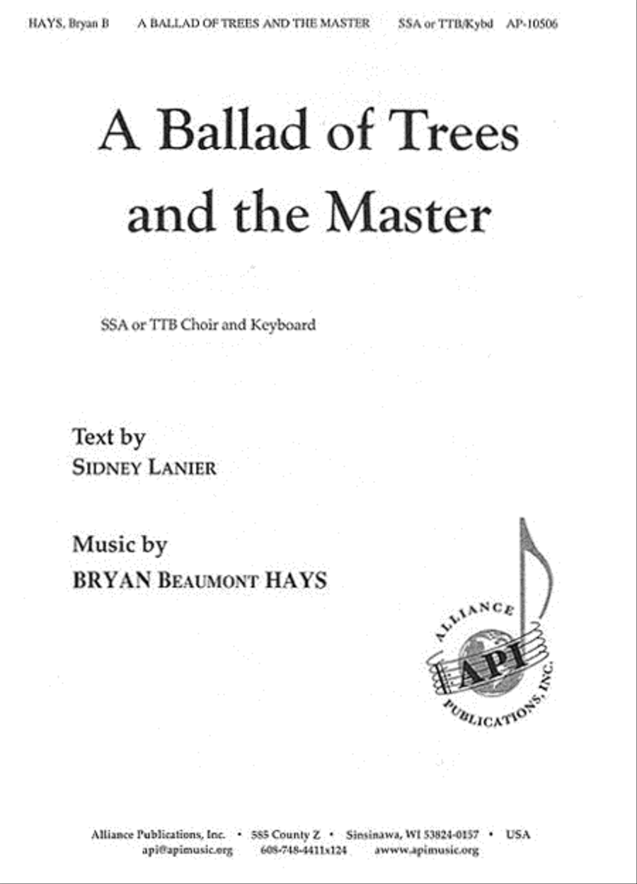 A Ballad of Trees and the Master SSA scores gallery preview page 1