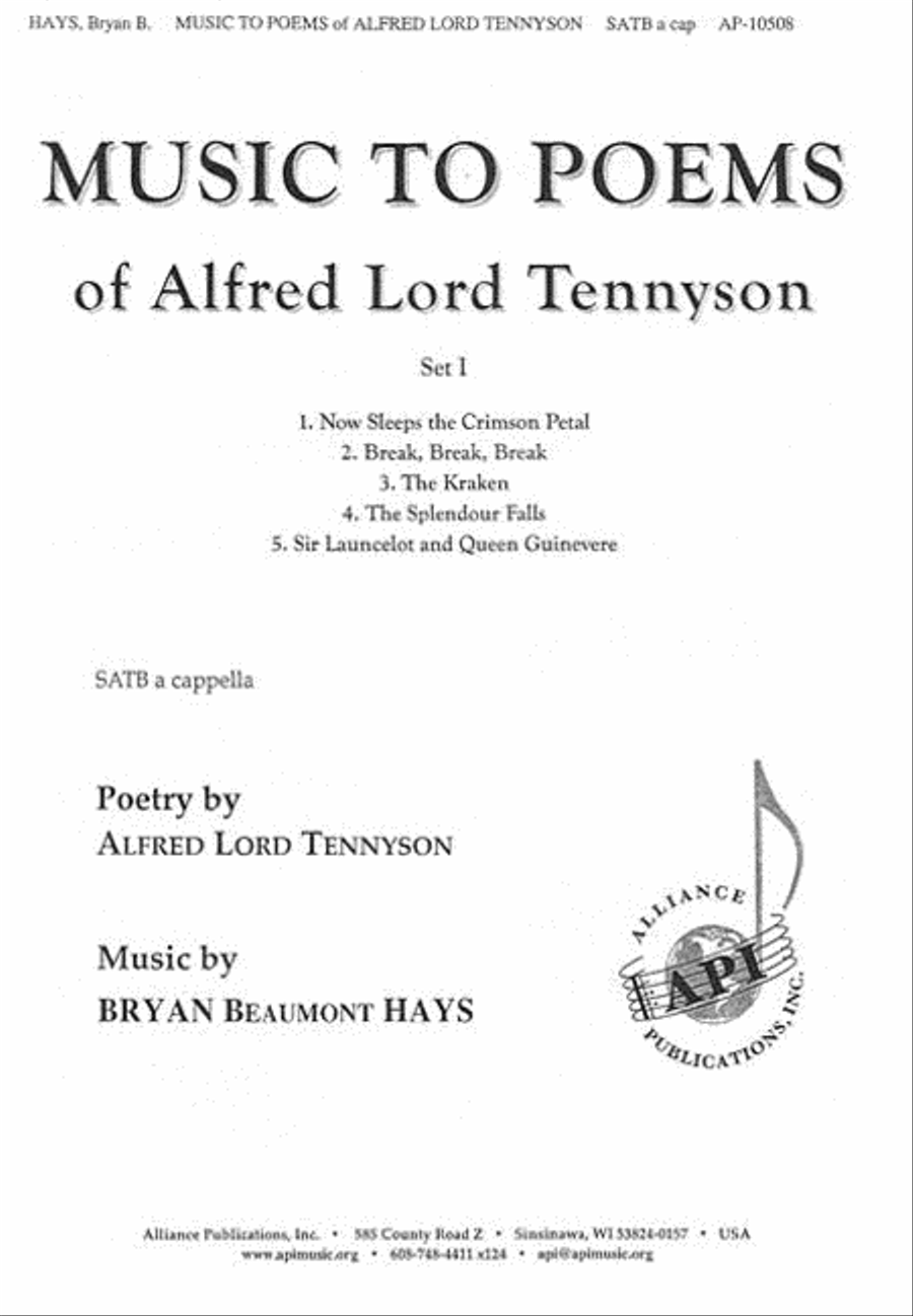 Music to Poems of Alfred Lord Tennyson 4-Part scores gallery preview page 1