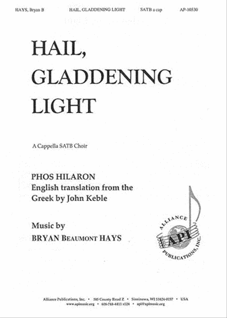 Hail, Gladdening Light Hail, Gladdening Light 4-Part scores gallery preview page 1