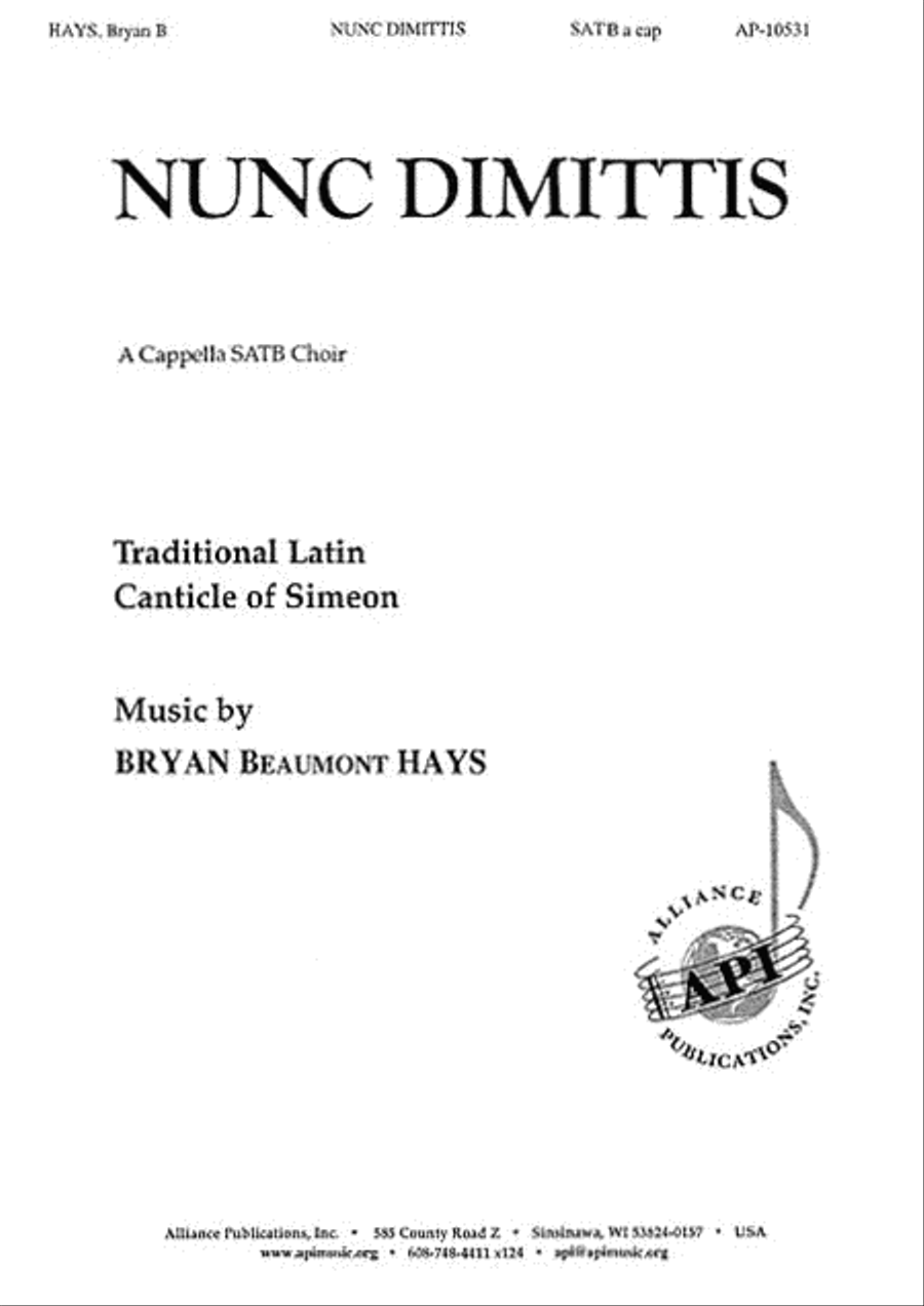 Nunc Dimittis Nunc Dimittis 4-Part scores gallery preview page 1