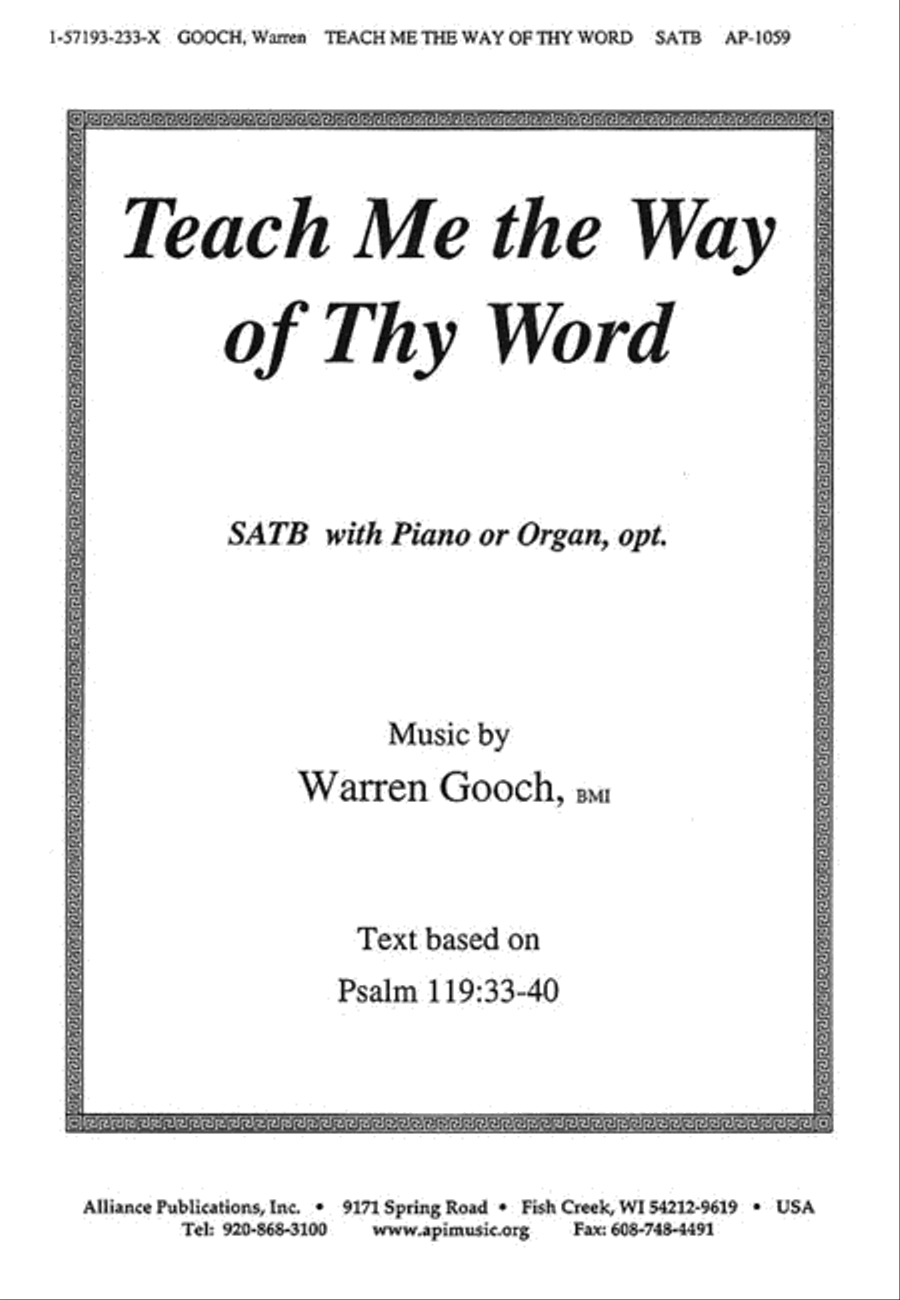 Teach Me the Way of thy Word 4-Part scores gallery preview page 1
