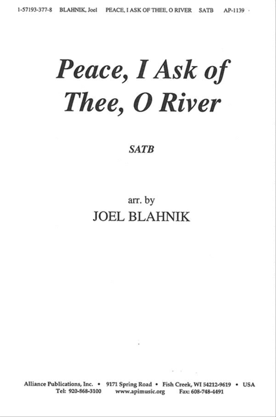 Peace, I Ask Of Thee, O River 4-Part scores gallery preview page 1