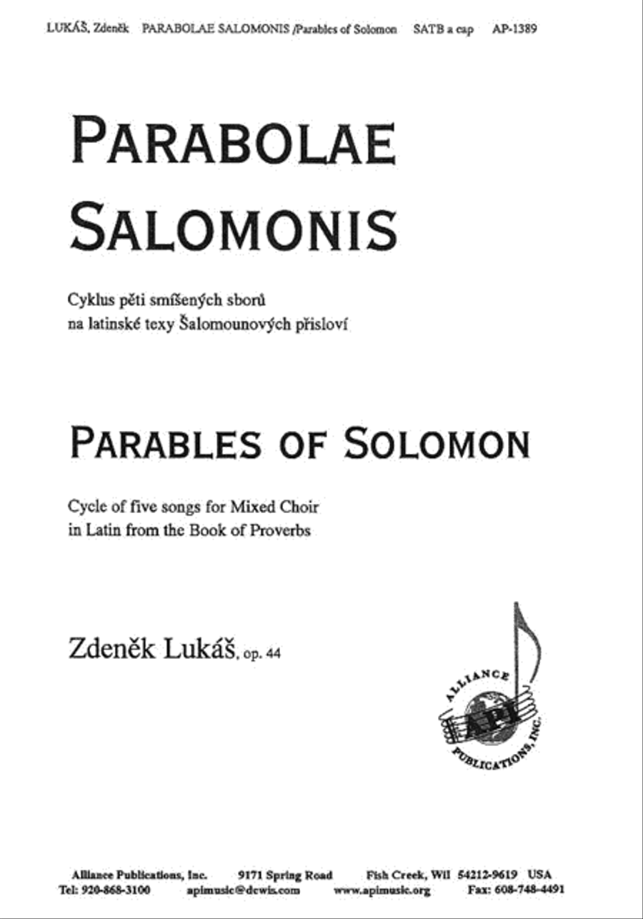 Parabolae Salomonis Parabolae Salomonis 4-Part scores gallery preview page 1