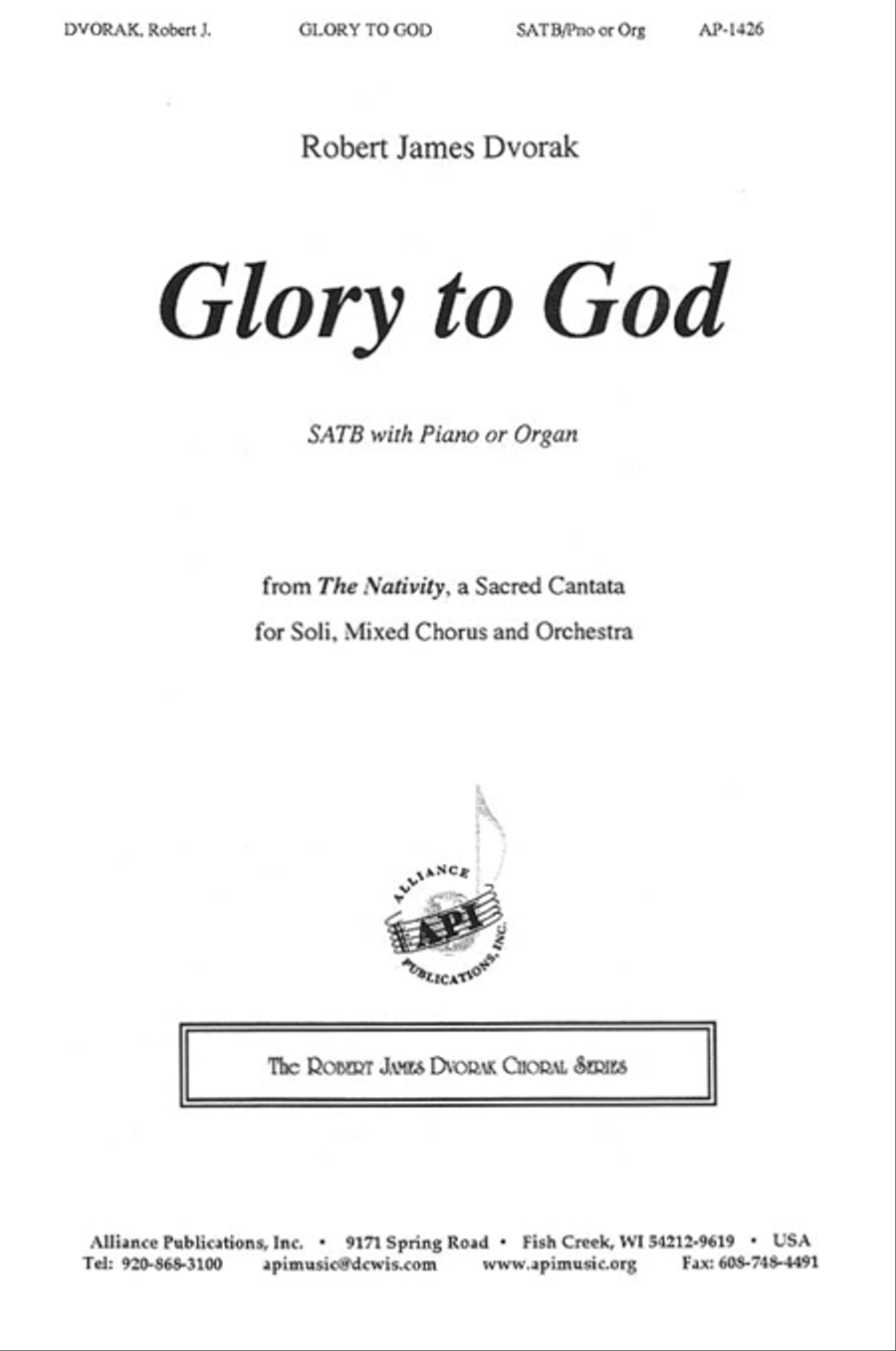 Glory to God Glory to God 4-Part scores gallery preview page 1