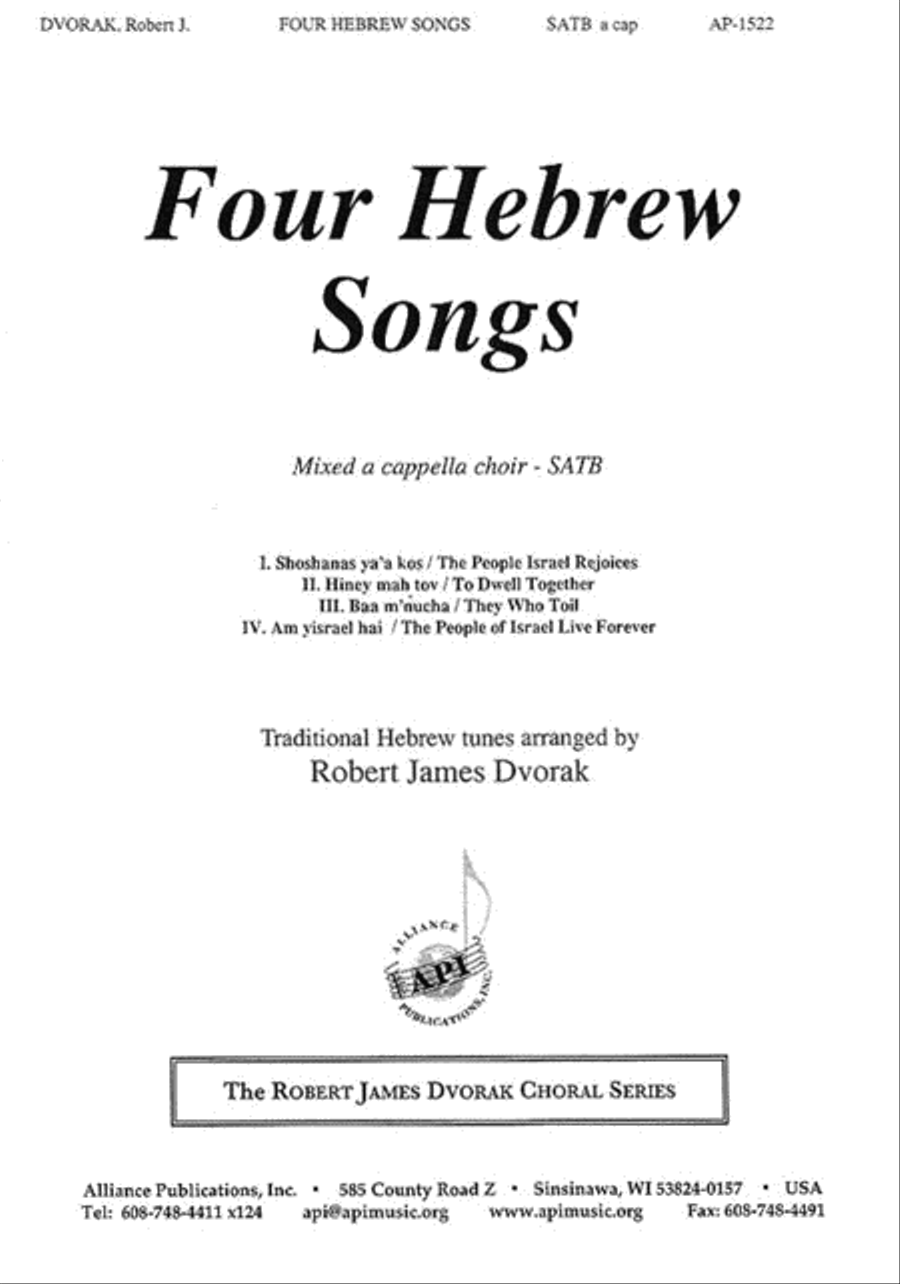 Four Hebrew Songs Four Hebrew Songs 4-Part scores gallery preview page 1