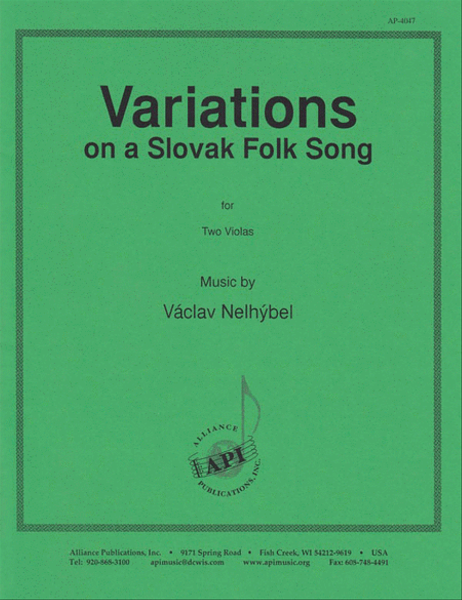 Variations On A Slovak Folk Song - Vla Duet Choir scores gallery preview page 1
