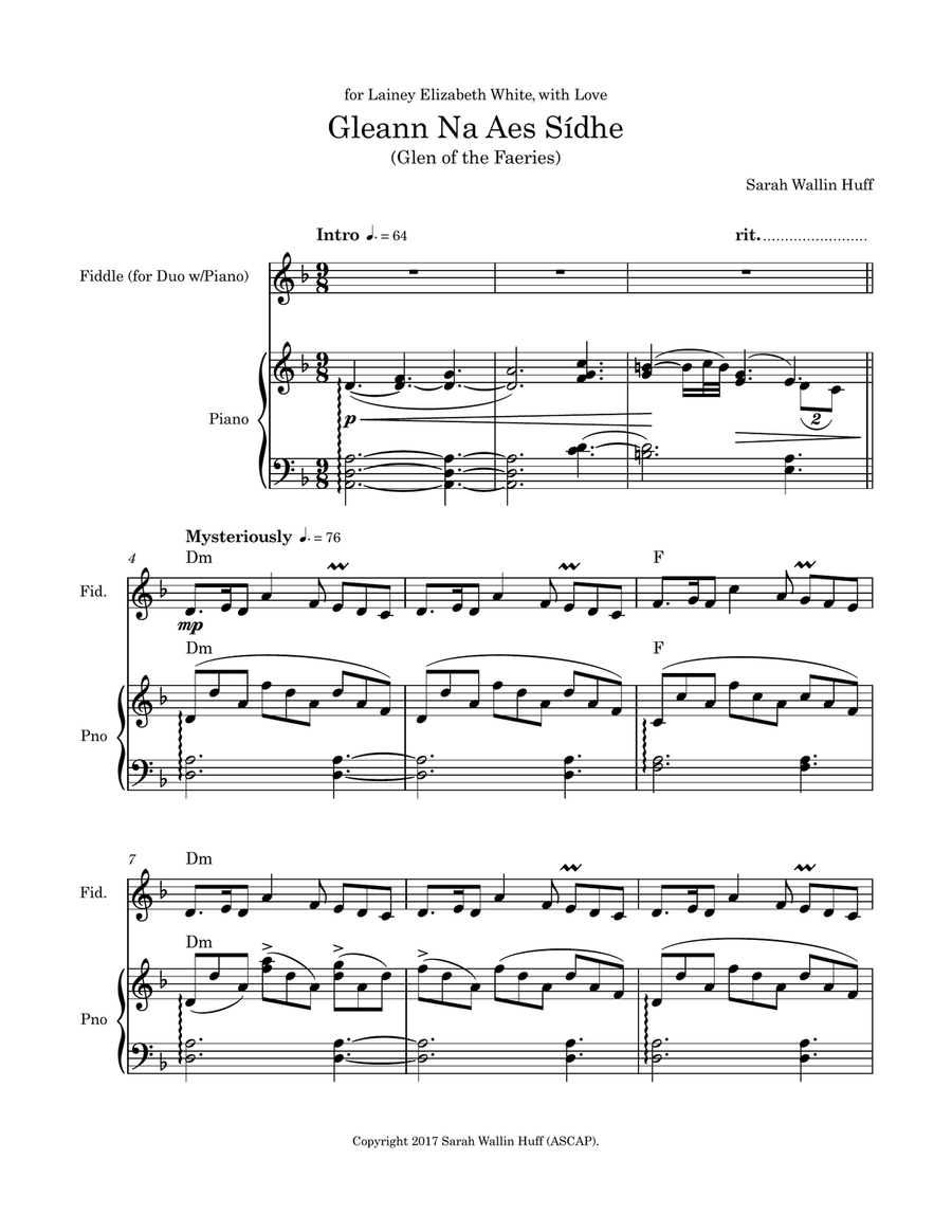Gleann Na Aes Sídhe (Violin & Piano Version) Violin Solo scores gallery preview page 3