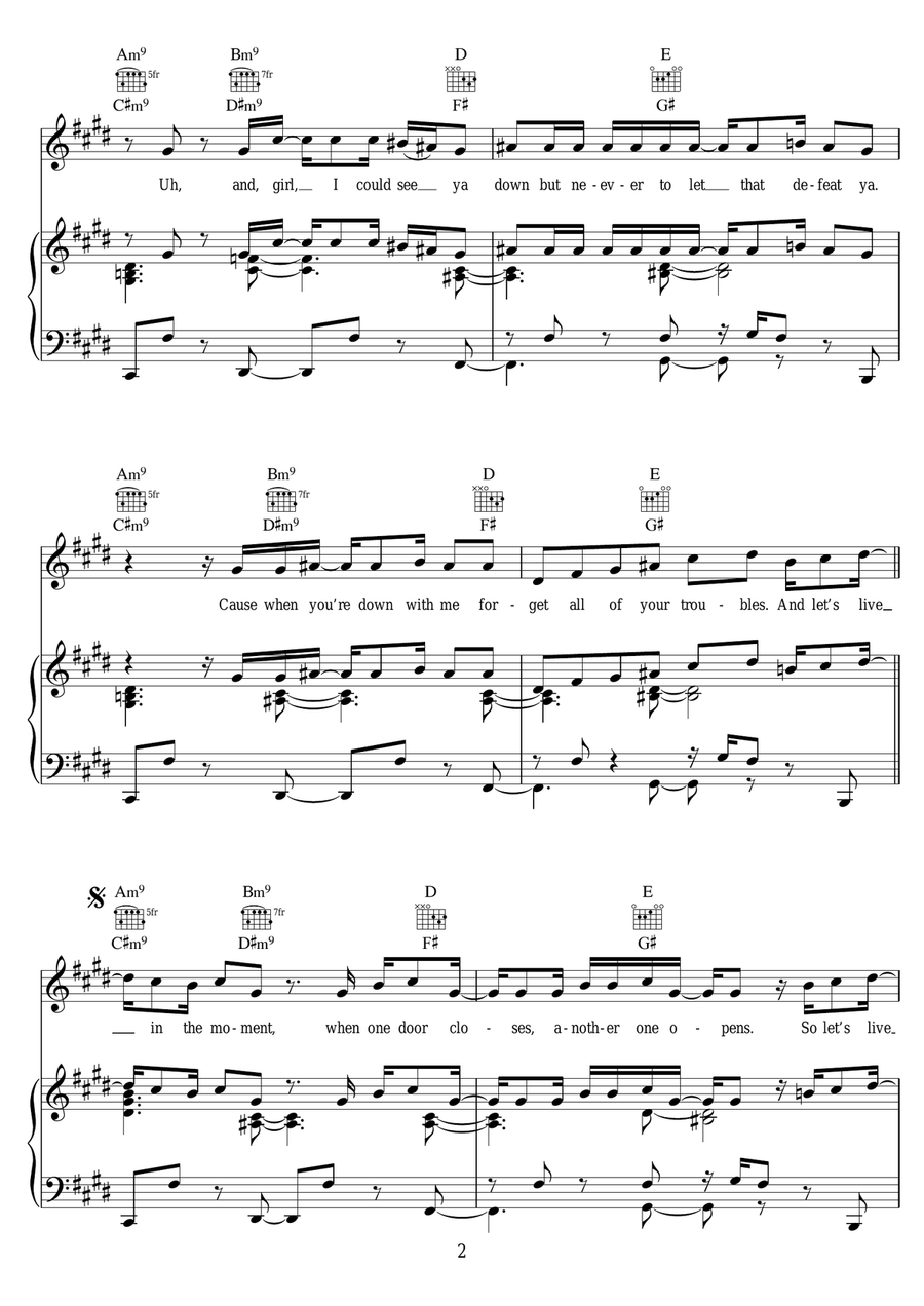 Live In The Moment (featuring GoldLink) Piano, Vocal scores gallery preview page 2