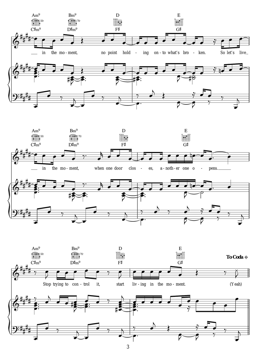Live In The Moment (featuring GoldLink) Piano, Vocal scores gallery preview page 3