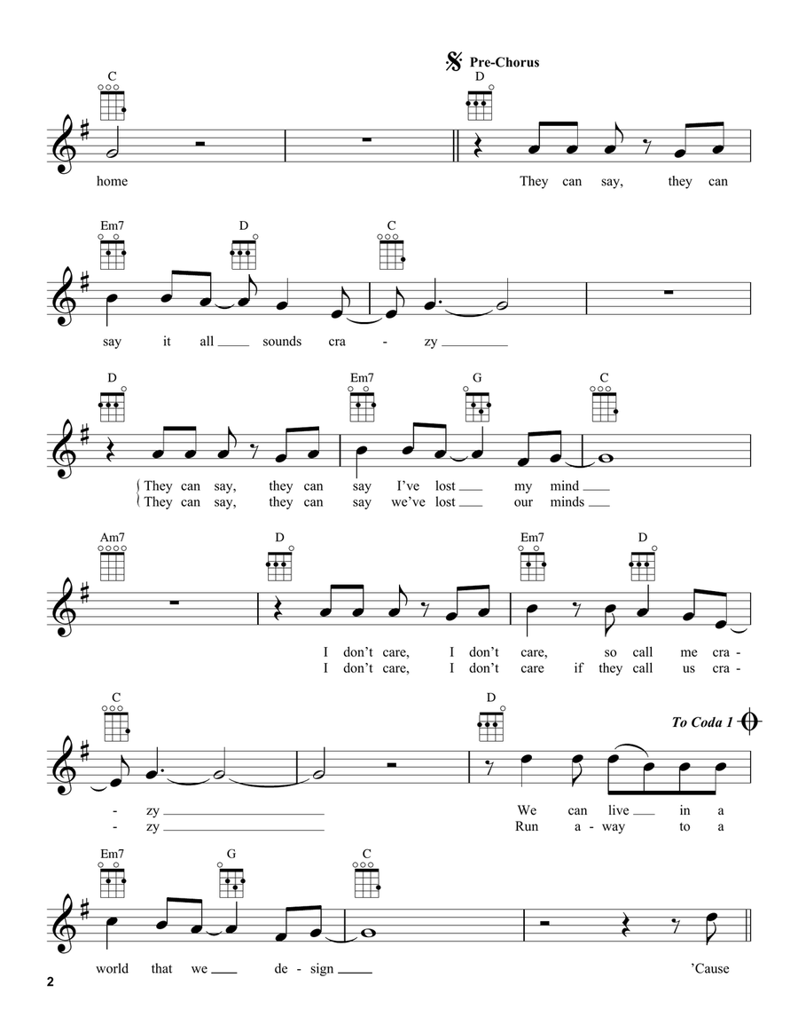 A Million Dreams (from The Greatest Showman) Ukulele scores gallery preview page 2