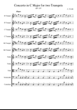 Concerto for Two Trumpets in C major RV537 - Antonio Vivaldi - Score and Parts - Trumpets in Bb, C