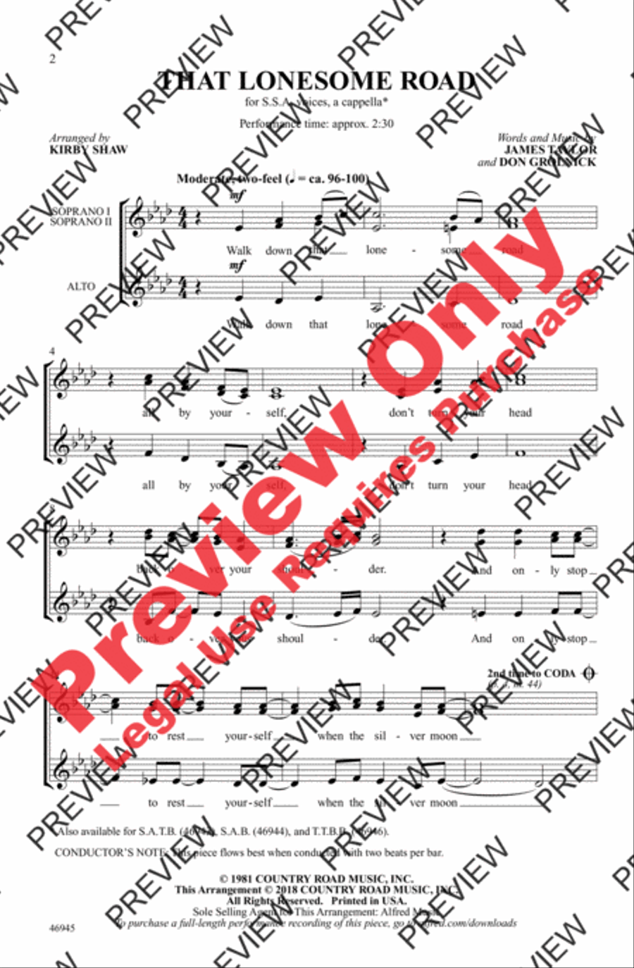 That Lonesome Road That Lonesome Road Women's Choir scores gallery preview page 2