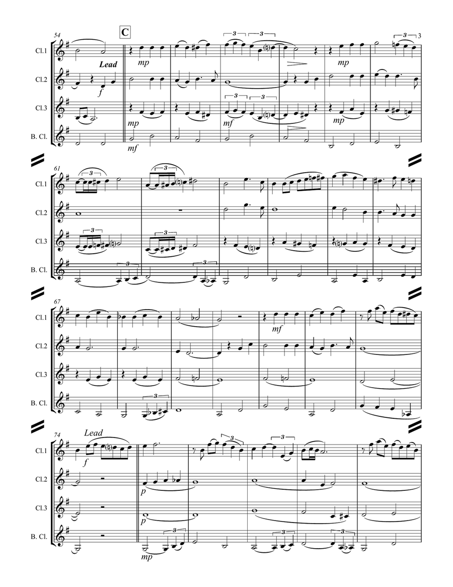 Were You There (When They Crucified My Lord) (for Clarinet Quartet) Clarinet Quartet scores gallery preview page 4