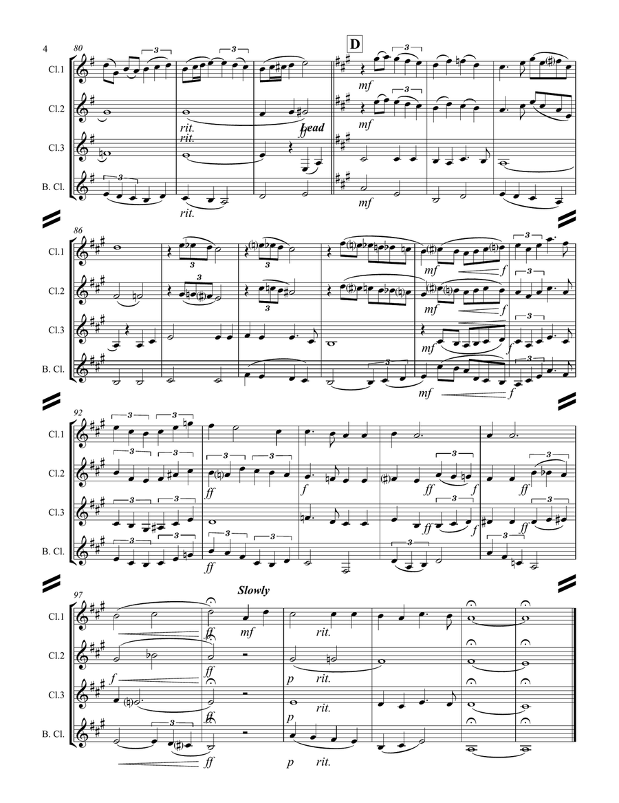 Were You There (When They Crucified My Lord) (for Clarinet Quartet) Clarinet Quartet scores gallery preview page 5