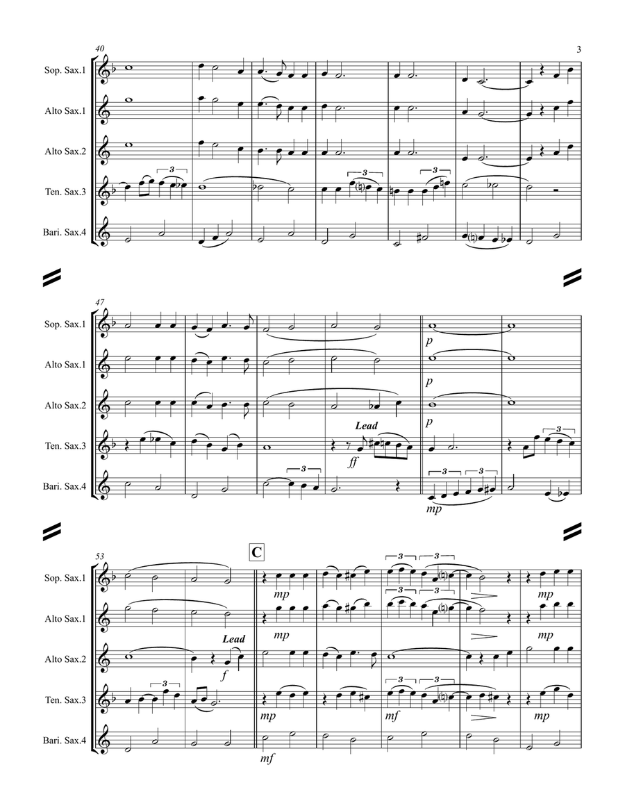Were You There (When They Crucified My Lord) (for Saxophone Quartet SATB or AATB) Saxophone Quartet scores gallery preview page 4