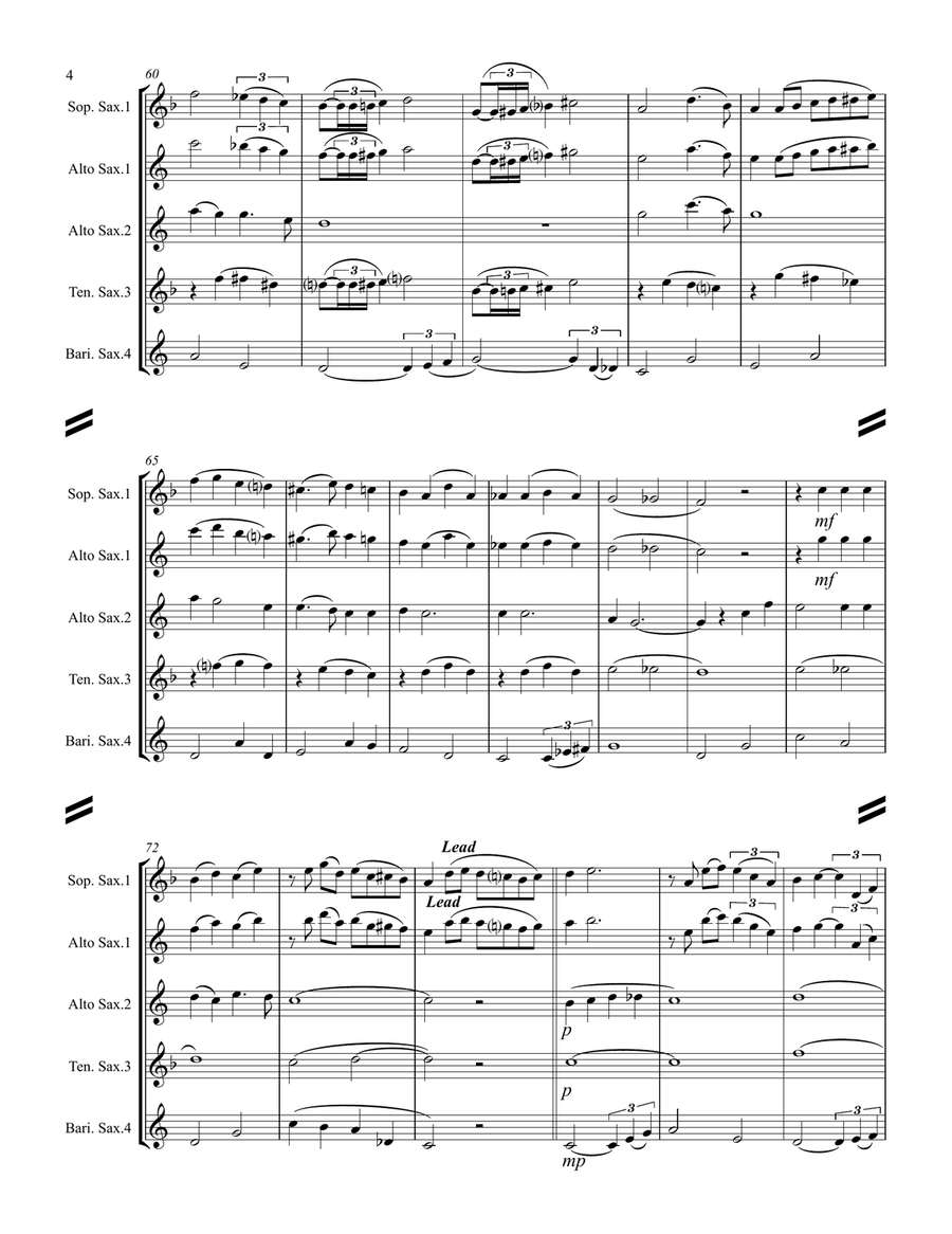 Were You There (When They Crucified My Lord) (for Saxophone Quartet SATB or AATB) Saxophone Quartet scores gallery preview page 5
