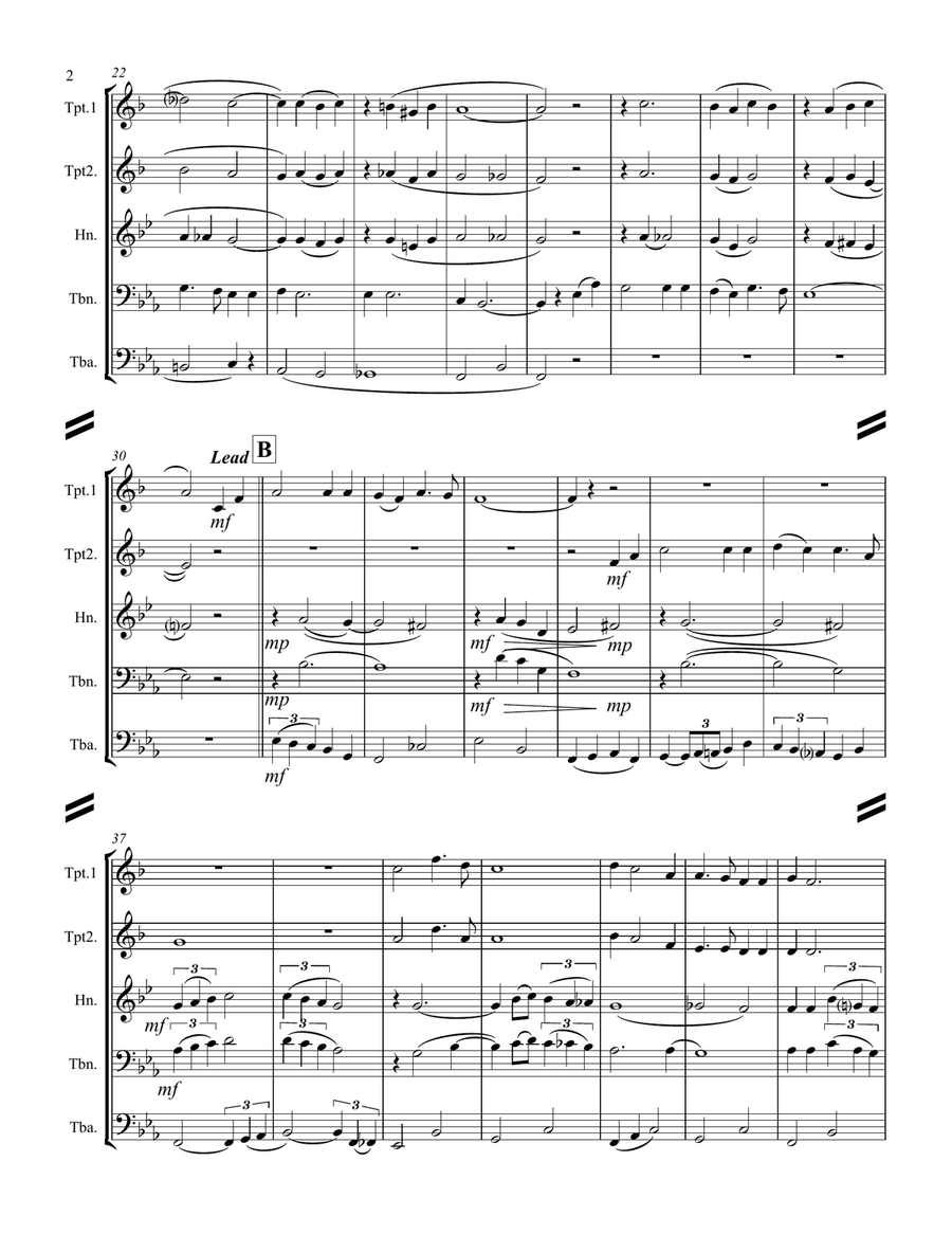 Were You There (When They Crucified My Lord) (for Brass Quintet) Brass Quintet scores gallery preview page 3