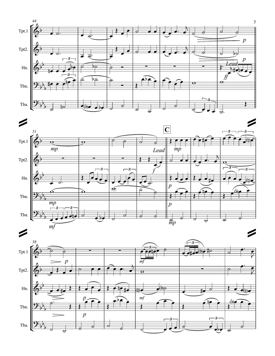 Were You There (When They Crucified My Lord) (for Brass Quintet) Brass Quintet scores gallery preview page 4