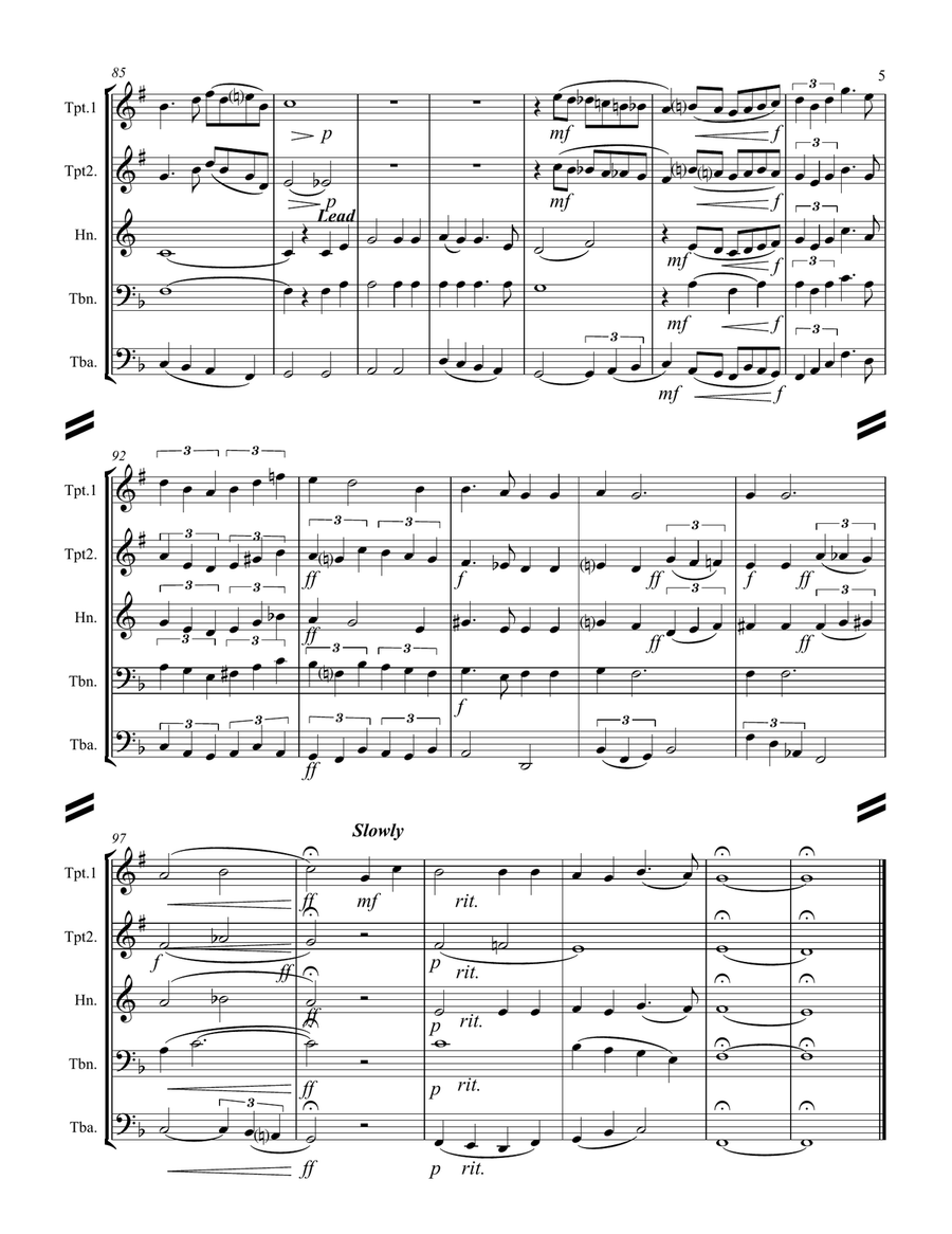 Were You There (When They Crucified My Lord) (for Brass Quintet) Brass Quintet scores gallery preview page 6