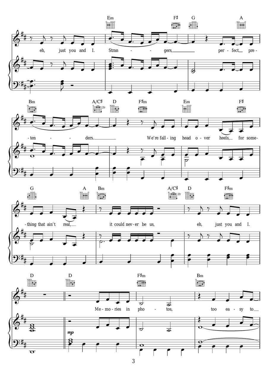 Strangers Strangers Piano, Vocal scores gallery preview page 3