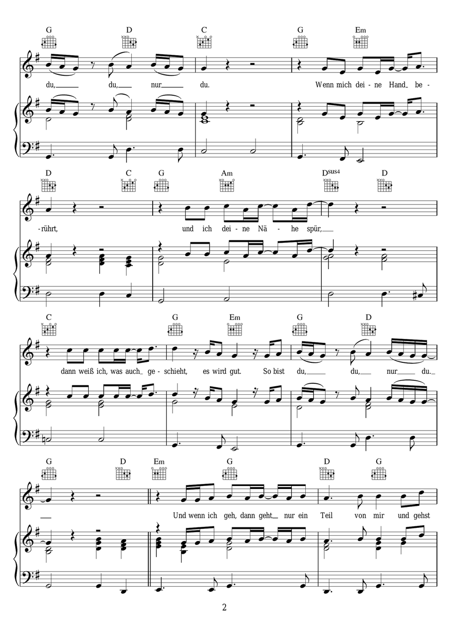 So Bist Du So Bist Du Piano, Vocal scores gallery preview page 2
