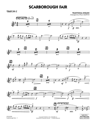 Scarborough Fair - Tenor Sax 2