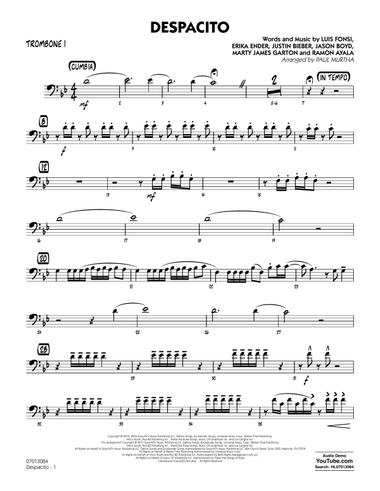 Despacito (arr. Paul Murtha) - Trombone 1