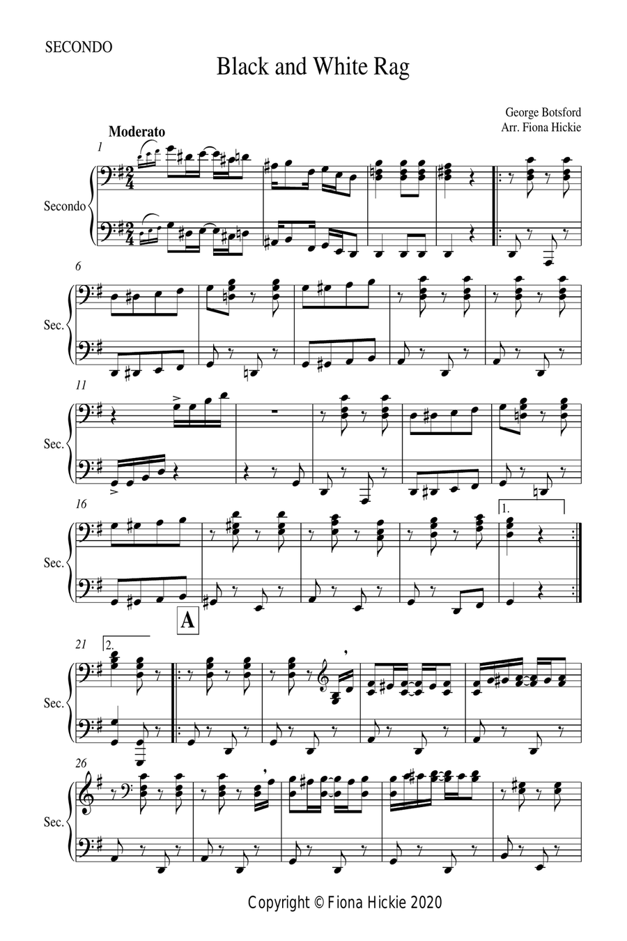 Black and White Rag Black and White Rag 1 Piano, 4-Hands scores gallery preview page 2