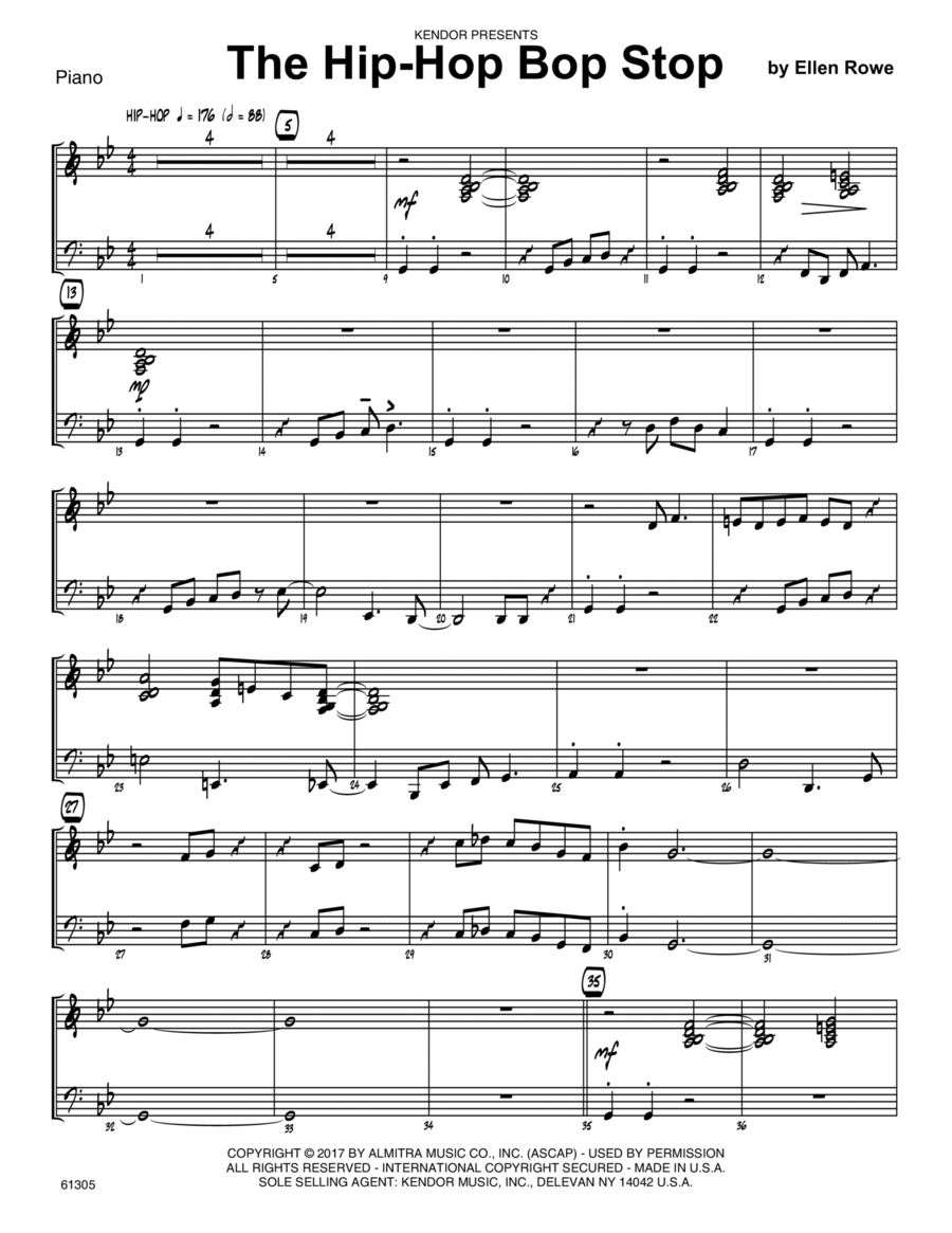 The Hip-Hop Bop Stop - Piano Piano scores gallery preview page 1