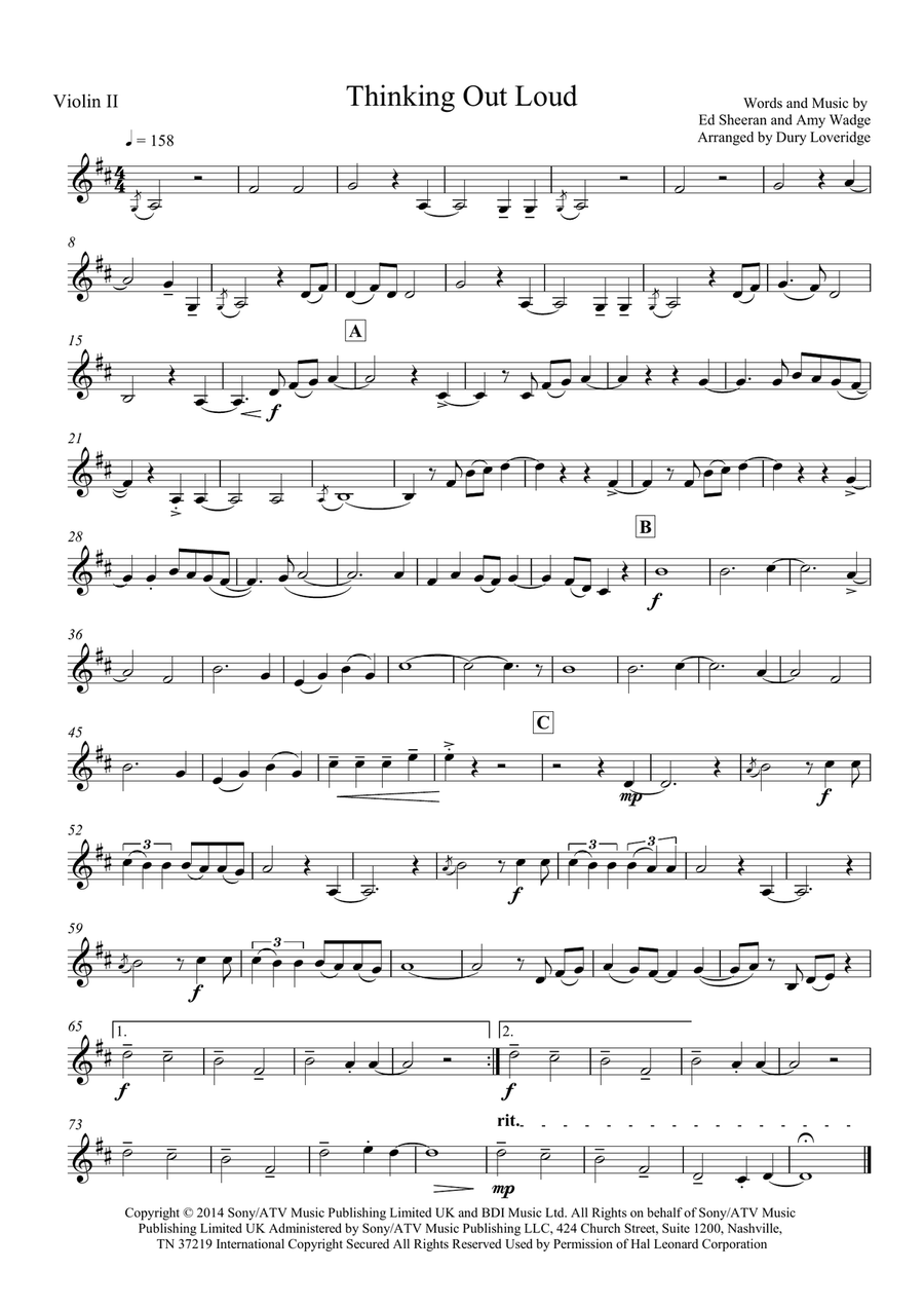 Thinking Out Loud Thinking Out Loud String Quartet scores gallery preview page 3