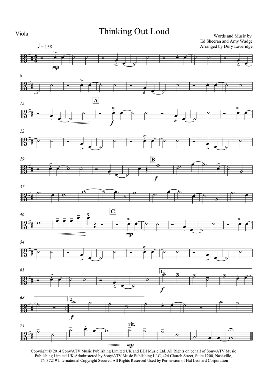 Thinking Out Loud Thinking Out Loud String Quartet scores gallery preview page 4