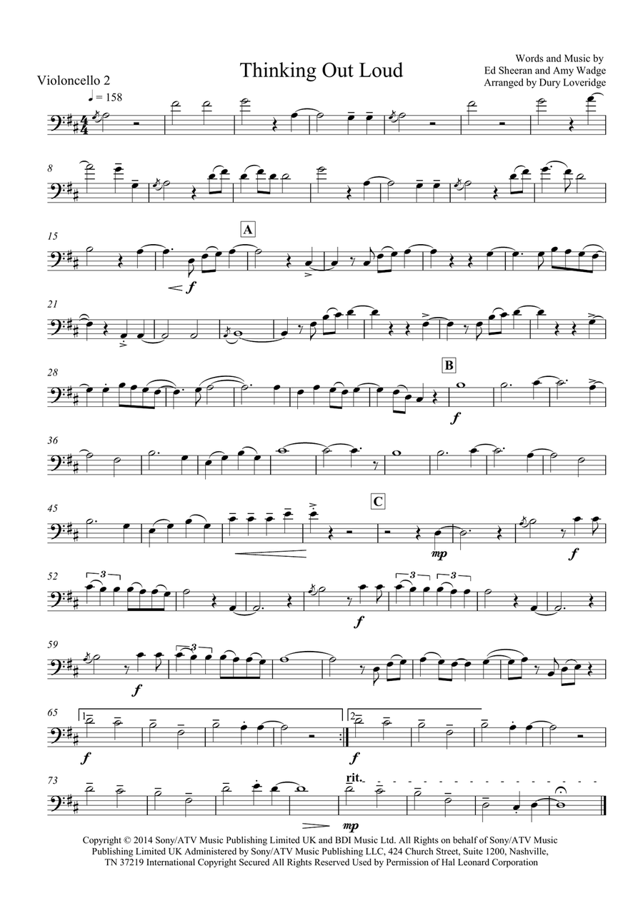 Thinking Out Loud Thinking Out Loud String Quartet scores gallery preview page 3