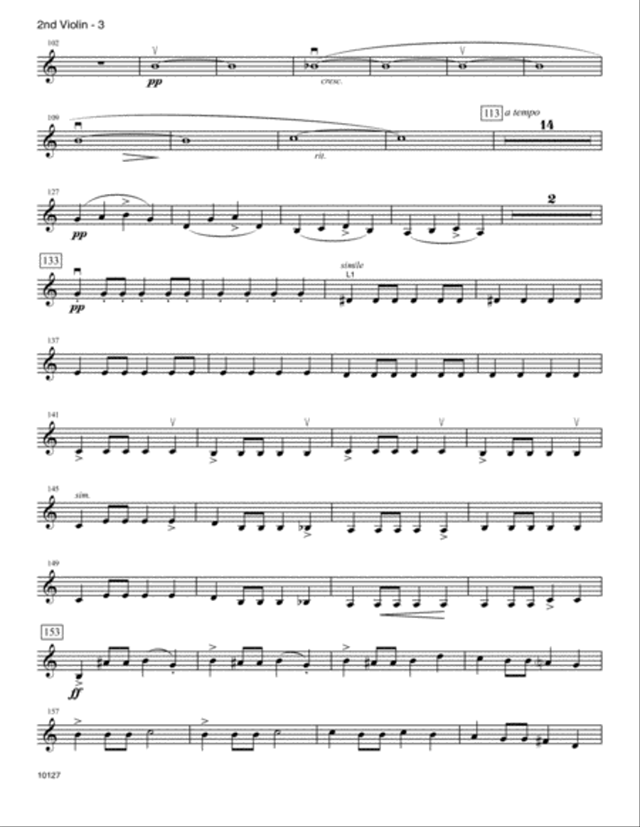 Rosamunde Overture (D. 644) - 2nd Violin Violin scores gallery preview page 3