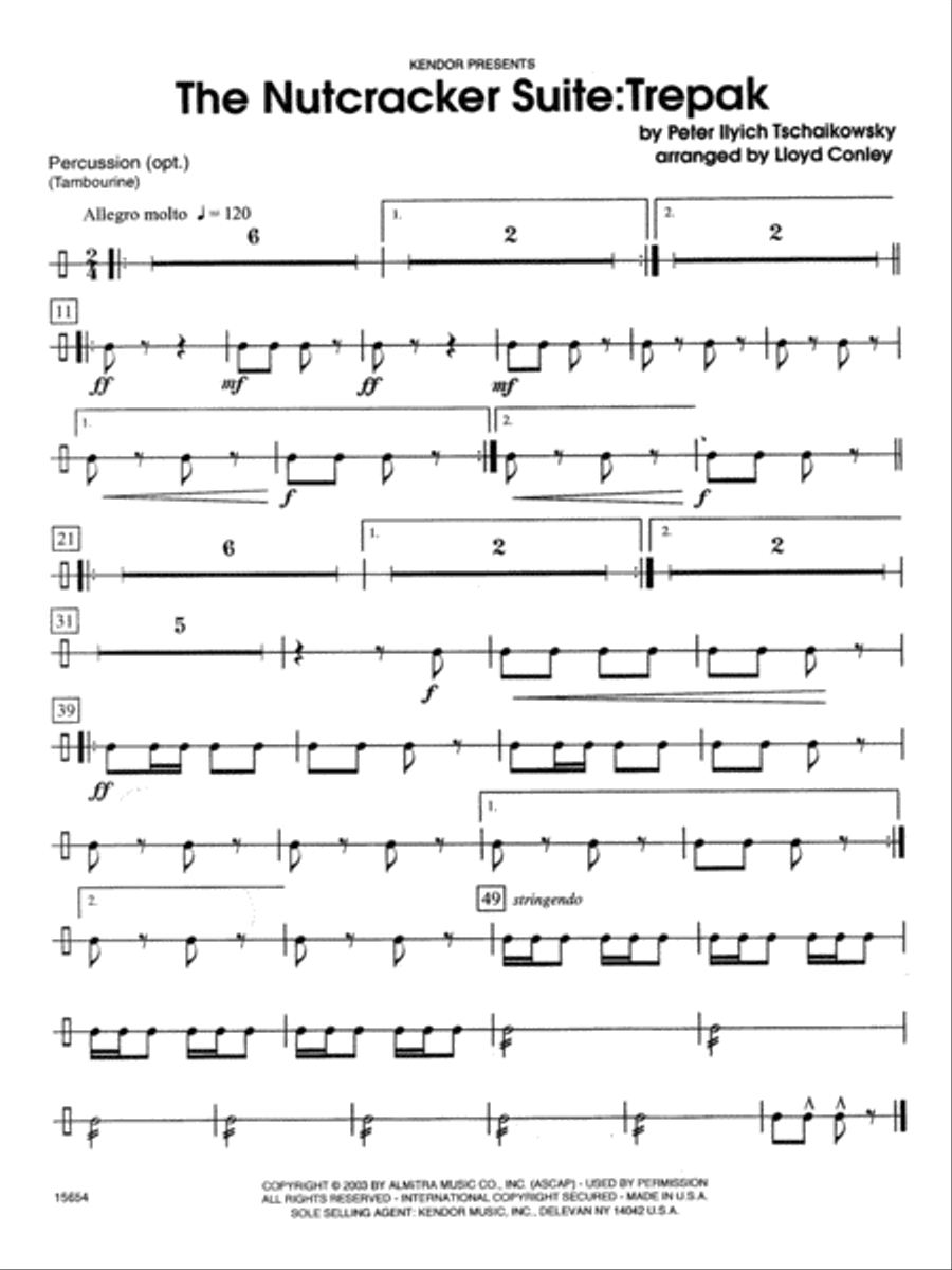 The Nutcracker Suite: Trepak - Percussion Woodwind Ensemble scores gallery preview page 1