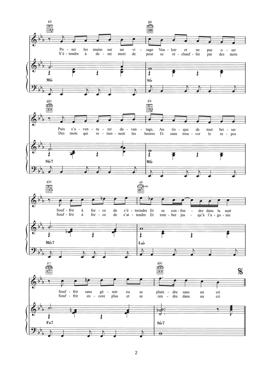 Et Mourir De Plaisir Et Mourir De Plaisir Piano, Vocal scores gallery preview page 2