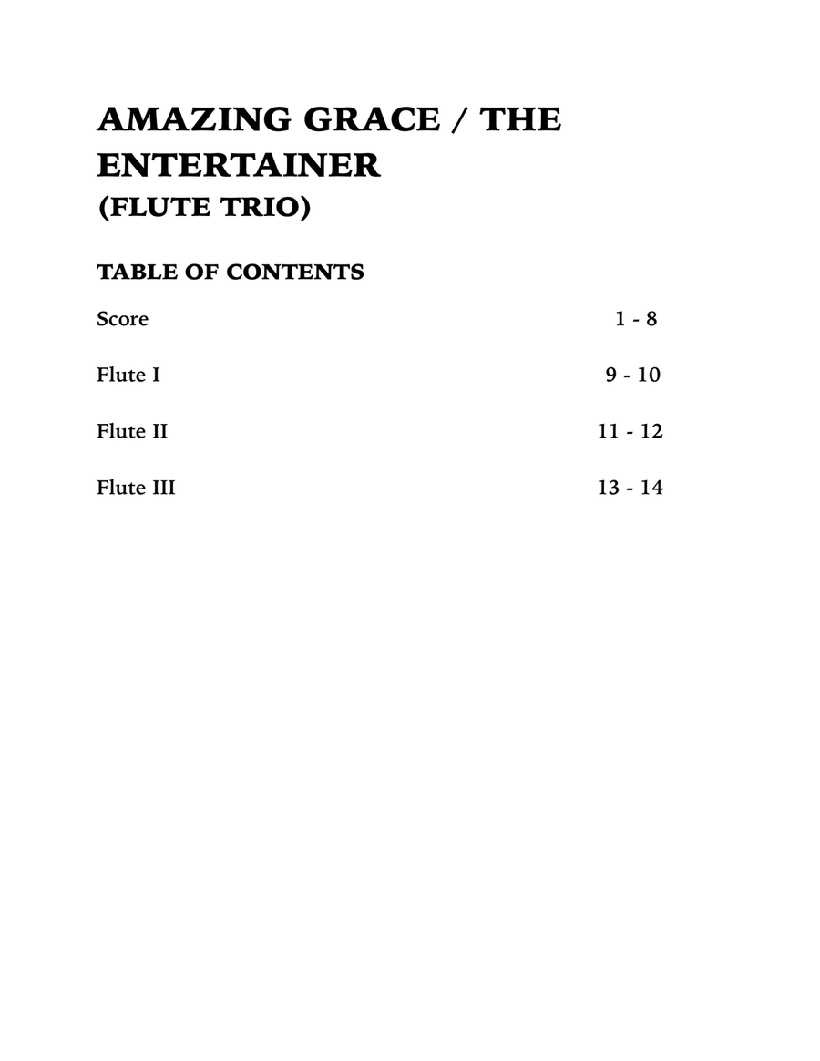 Amazing Grace / The Entertainer (Flute Trio) Flute Trio scores gallery preview page 4