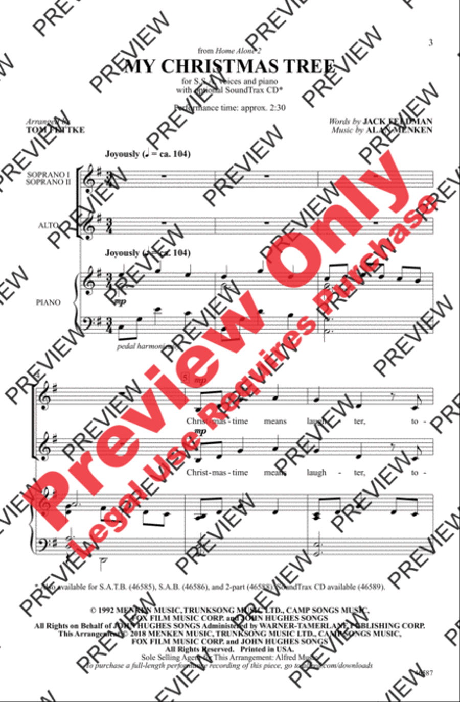 My Christmas Tree My Christmas Tree Women's Choir scores gallery preview page 2